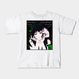 Cyberpunk Girl Vaporwave Futuristic Style Kids T-Shirt